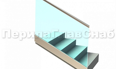 Ограждение с профильным поручнем с пазом в зажимном профиле на лестнице купить в Красноярске Ограждение с профильным поручнем с пазом в зажимном профиле на лестнице купить в Красноярске