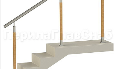 Нержавеющие ограждения без ригелей с круглым поручнем и стойками с деревянными вставками купить в Красноярске Нержавеющие ограждения без ригелей с круглым поручнем и стойками с деревянными вставками купить в Красноярске