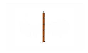 Дизайнерская плоская комбинированная стойка в сборе из шлифованной нержавеющей стали и древесины дуба с четырьмя ригеледержателями k742-2 купить в Красноярске Дизайнерская плоская комбинированная стойка в сборе из шлифованной нержавеющей стали и древесины дуба с четырьмя ригеледержателями k742-2 купить в Красноярске