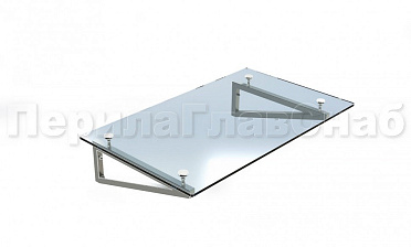 Стеклянный козырек на консоли из трубы купить в Красноярске Стеклянный козырек на консоли из трубы купить в Красноярске