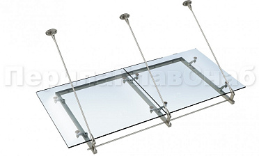 Стеклянный козырек на вантах и профильном каркасе купить в Красноярске Стеклянный козырек на вантах и профильном каркасе купить в Красноярске