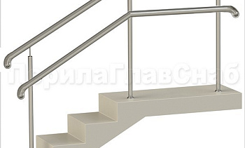 Нержавеющие ограждения с двойным поручнем без ригелей - вариант 2 в Красноярске. Готовые проекты ПерилаГлавСнаб Нержавеющие ограждения с двойным поручнем без ригелей - вариант 2 в Красноярске. Готовые проекты ПерилаГлавСнаб