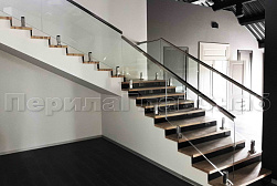 Стеклянные перила для колодезных лестниц в Красноярске. Готовые проекты ПерилаГлавСнаб - фото 1