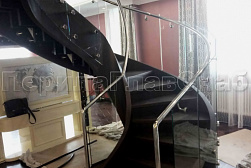 Стеклянные перила для винтовых лестниц в Красноярске. Готовые проекты ПерилаГлавСнаб - фото 10