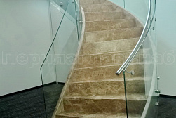 Стеклянные перила для винтовых лестниц в Красноярске. Готовые проекты ПерилаГлавСнаб - фото 4