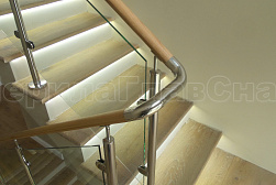 Перила и ограждения из нержавейки и дерева в Красноярске. Готовые проекты ПерилаГлавСнаб - фото 14