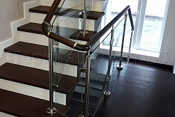 Перила и ограждения из нержавейки и дерева в Красноярске. Готовые проекты ПерилаГлавСнаб - фото 18