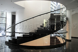 Стеклянные перила для винтовых лестниц в Красноярске. Готовые проекты ПерилаГлавСнаб - фото 15
