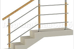 Перила и ограждения из нержавейки и дерева в Красноярске. Готовые проекты ПерилаГлавСнаб - фото 30