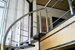 Перила и ограждения из нержавеющей стали с двумя ригелями в Красноярске. Готовые проекты ПерилаГлавСнаб - фото 3