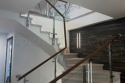 Стеклянные перила для винтовых лестниц в Красноярске. Готовые проекты ПерилаГлавСнаб - фото 11