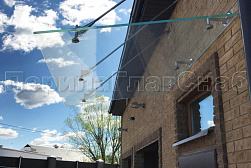 Стеклянные козырьки на вантах в Красноярске. Готовые проекты ПерилаГлавСнаб - фото 16