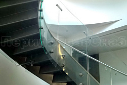 Стеклянные перила для винтовых лестниц в Красноярске. Готовые проекты ПерилаГлавСнаб - фото 8