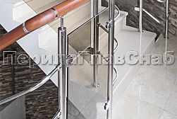 Перила и ограждения из нержавейки и дерева в Красноярске. Готовые проекты ПерилаГлавСнаб - фото 29