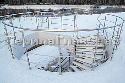 Ограждения из нержавеющей стали с тремя ригелями в Красноярске. Готовые проекты ПерилаГлавСнаб - фото 2