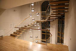 Стеклянные перила для лестниц в Красноярске. Готовые проекты ПерилаГлавСнаб - фото 18
