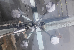 Стеклянные козырьки на спайдерах в Красноярске. Готовые проекты ПерилаГлавСнаб - фото 8