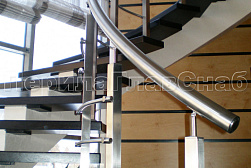 Перила и ограждения из нержавеющей стали с двумя ригелями в Красноярске. Готовые проекты ПерилаГлавСнаб - фото 2